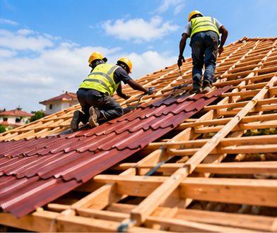 Roofers fixing a new roof